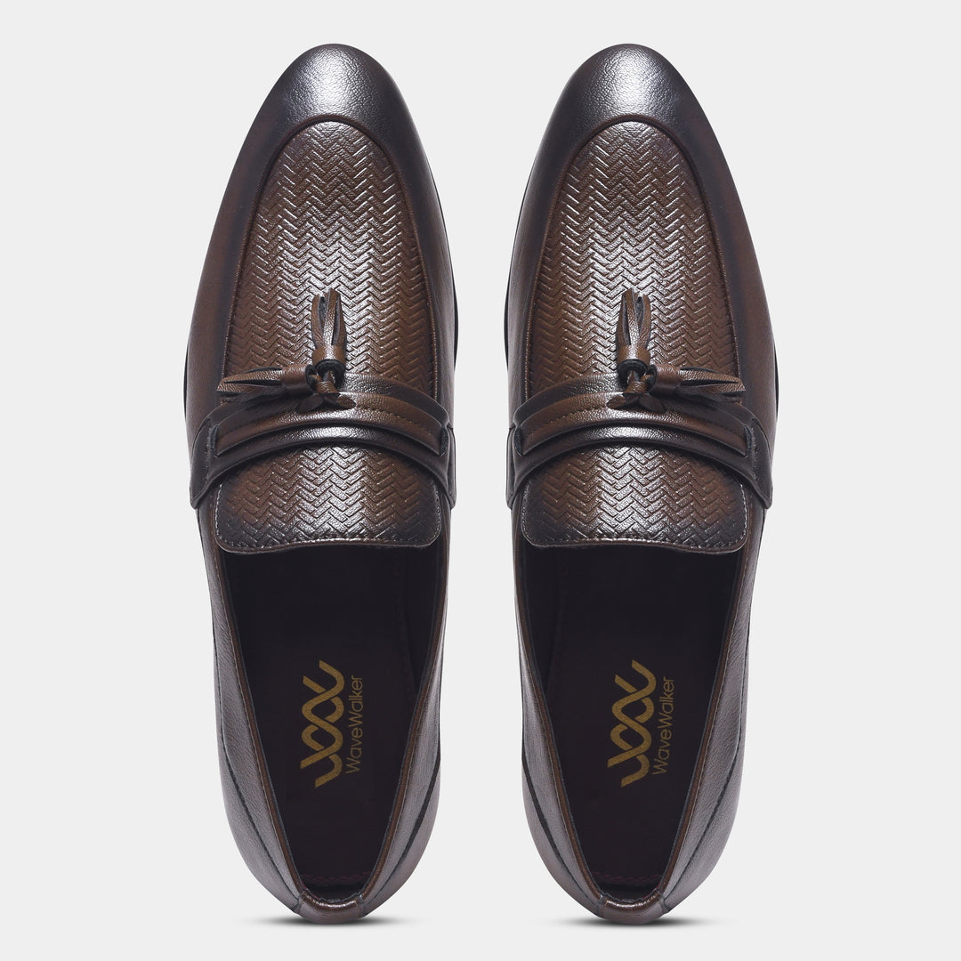WAVEWALKER EASY Men Faux Leather Black Slip-On Loafers