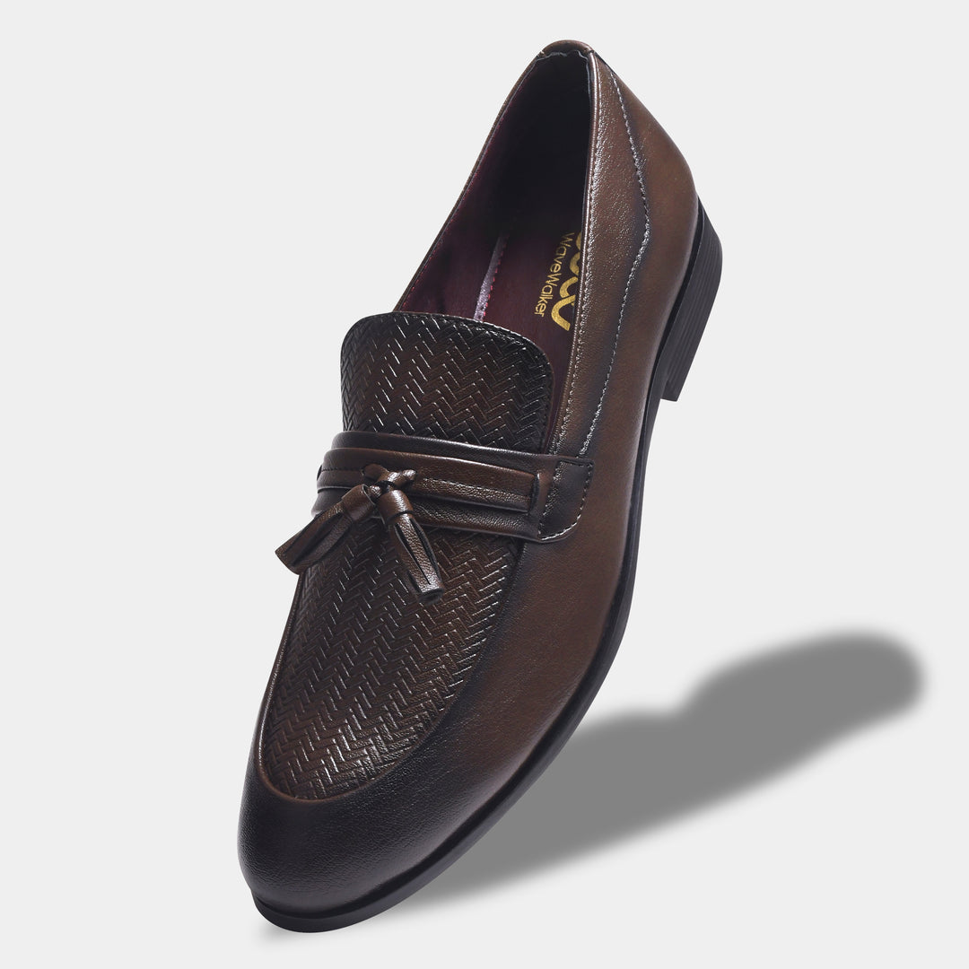 WAVEWALKER EASY Men Faux Leather Black Slip-On Loafers