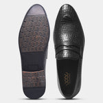 Load image into Gallery viewer, WAVEWALKER FLOW Men Faux Leather Black Slip-On Loafers