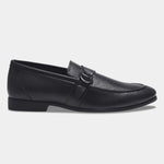 Load image into Gallery viewer, WAVEWALKER PUNCH Men Faux Leather Black Slip-On Loafers