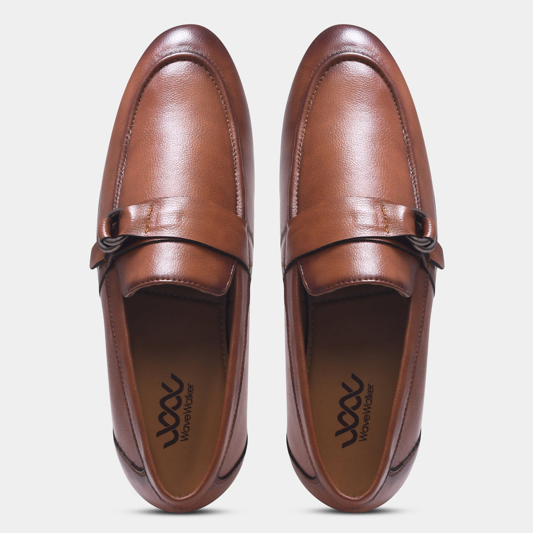 WAVEWALKER PUNCH Men Faux Leather Black Slip-On Loafers