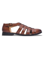 Load image into Gallery viewer, WAVEWALKER ROMAN Men Black Faux Leather Ethnic Sandal