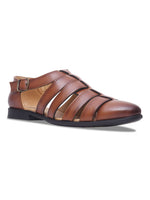 Load image into Gallery viewer, WAVEWALKER ROMAN Men Black Faux Leather Ethnic Sandal