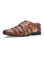 Load image into Gallery viewer, WAVEWALKER ROMAN Men Black Faux Leather Ethnic Sandal