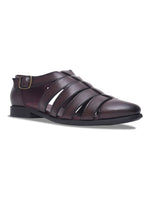 Load image into Gallery viewer, WAVEWALKER ROMAN Men Black Faux Leather Ethnic Sandal