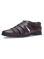 Load image into Gallery viewer, WAVEWALKER ROMAN Men Black Faux Leather Ethnic Sandal