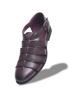 Load image into Gallery viewer, WAVEWALKER ROMAN Men Black Faux Leather Ethnic Sandal
