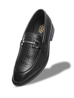 Load image into Gallery viewer, WAVEWALKER WOOD Men Black Faux Leather Slip-On Loafers
