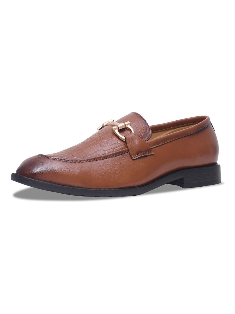 WAVEWALKER WOOD Men Black Faux Leather Slip-On Loafers