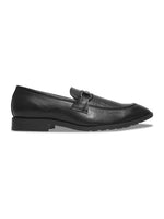 Load image into Gallery viewer, WAVEWALKER WOOD Men Black Faux Leather Slip-On Loafers