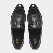 WAVEWALKER CROSS Men Faux Leather Black Slip-On Loafers