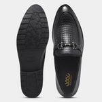 Load image into Gallery viewer, WAVEWALKER CROSS Men Faux Leather Black Slip-On Loafers
