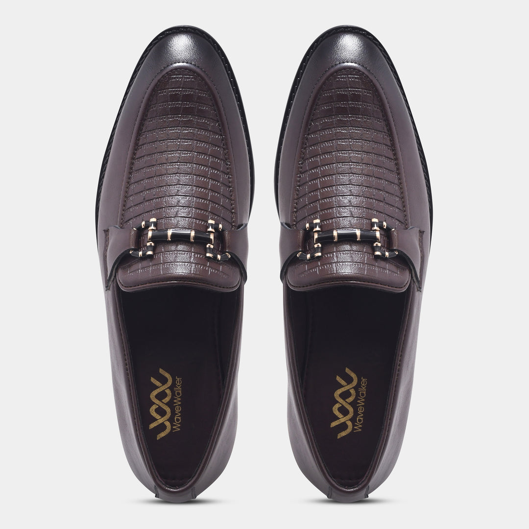 WAVEWALKER CROSS Men Faux Leather Black Slip-On Loafers