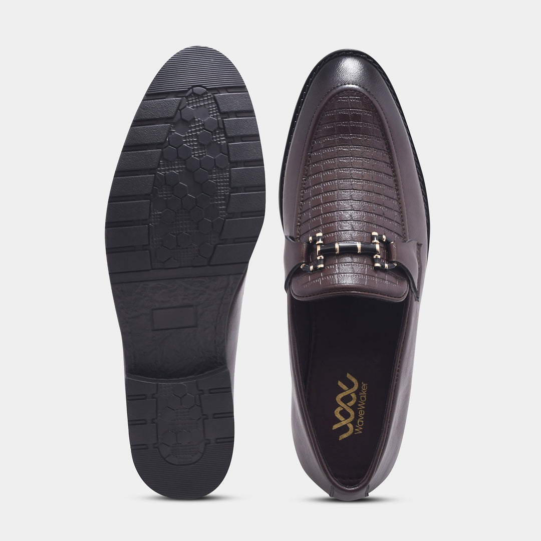 WAVEWALKER CROSS Men Faux Leather Black Slip-On Loafers