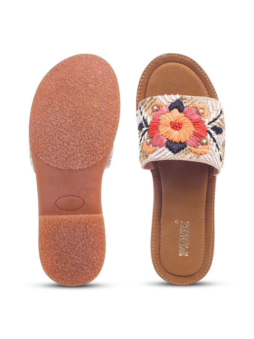 Flower 1 Handcrafted Floral Embroidered Flats