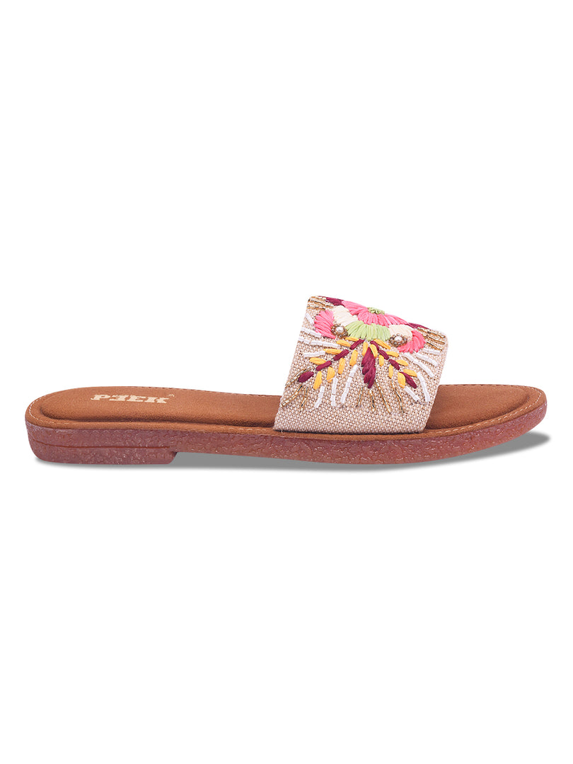 Flower 1 Handcrafted Floral Embroidered Flats