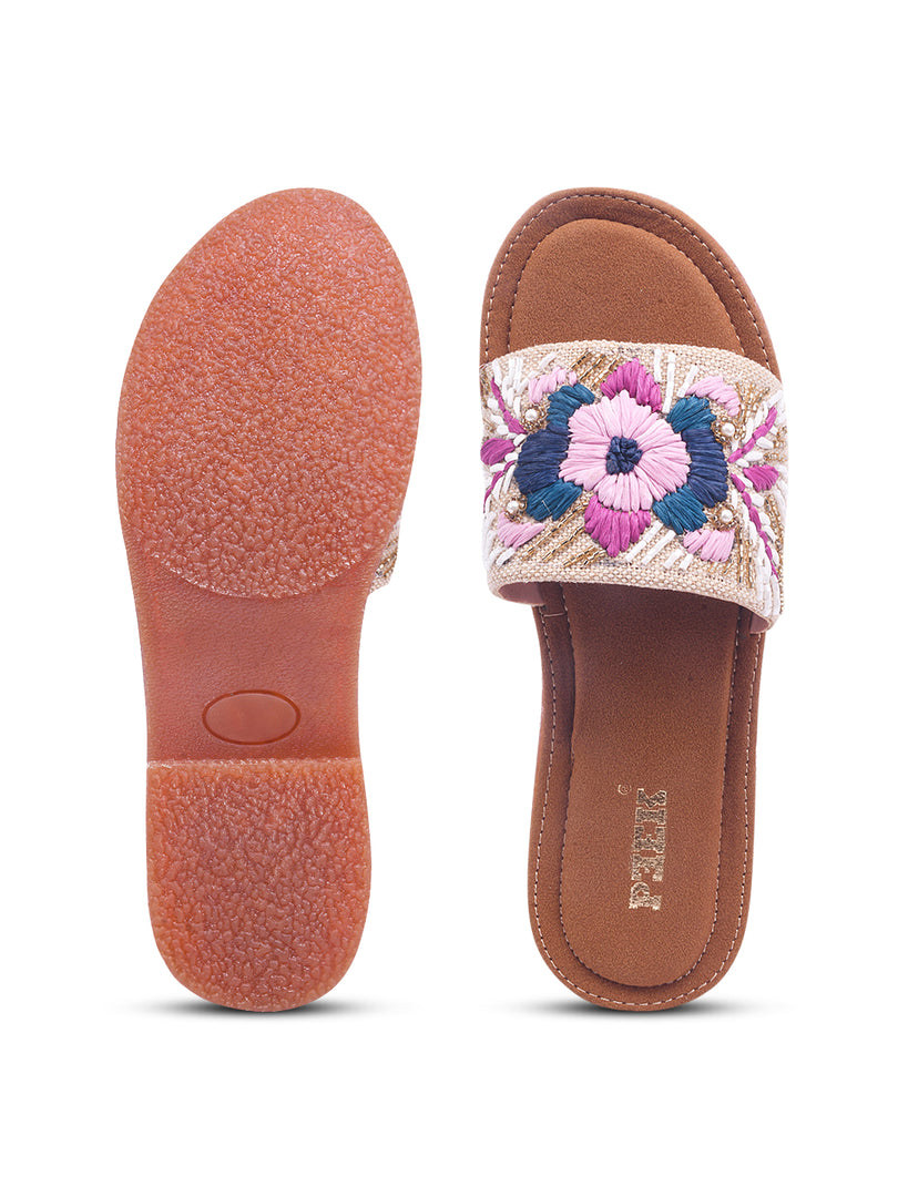 Flower 1 Handcrafted Floral Embroidered Flats