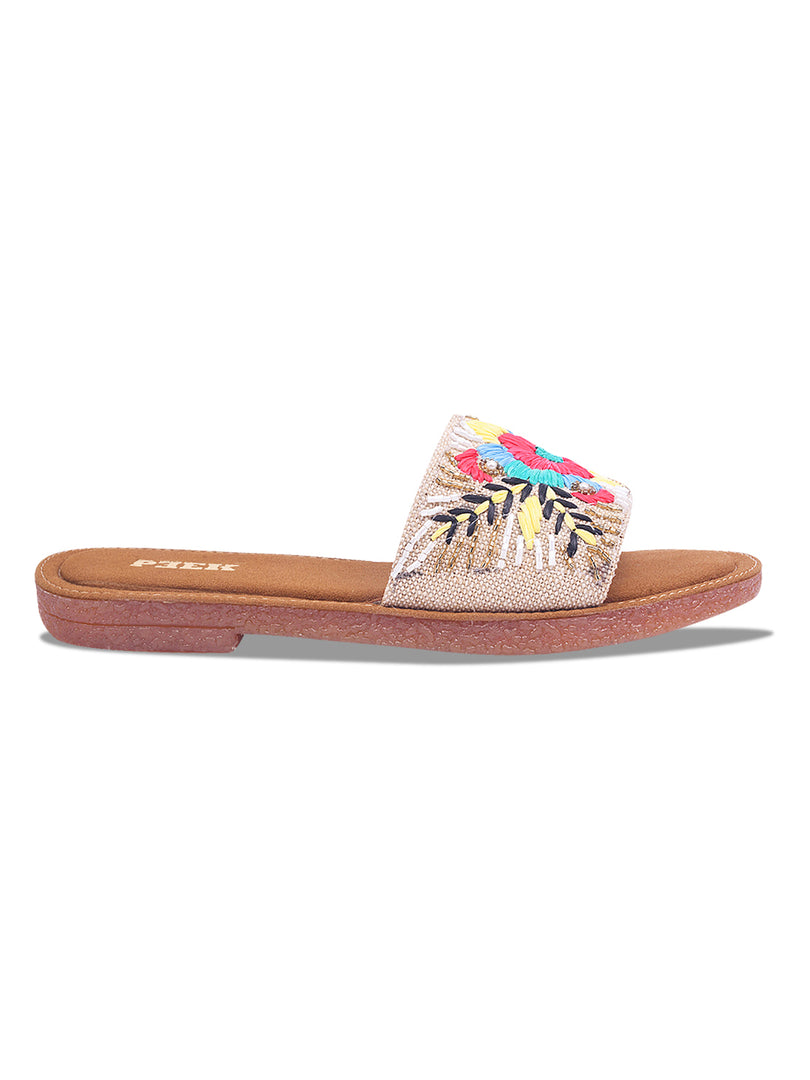 Flower 1 Handcrafted Floral Embroidered Flats
