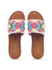 Flower 1 Handcrafted Floral Embroidered Flats