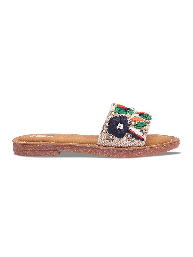 Flower 2 Handcrafted Floral Embroidered Flats