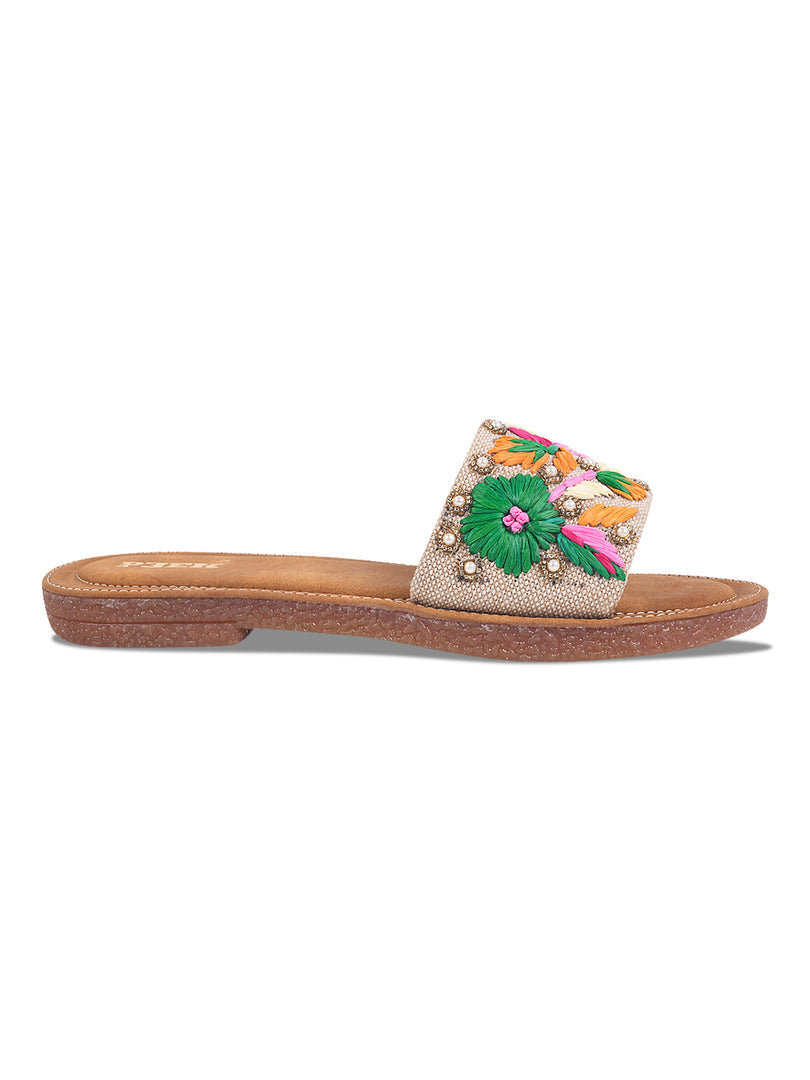 Flower 2 Handcrafted Floral Embroidered Flats
