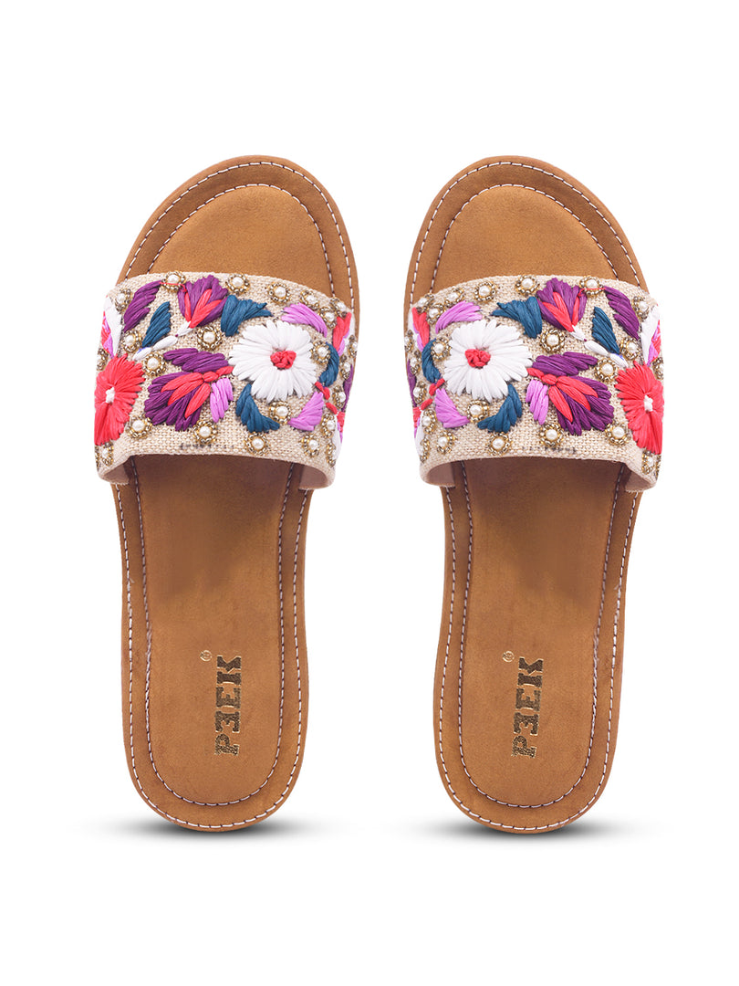 Flower 2 Handcrafted Floral Embroidered Flats