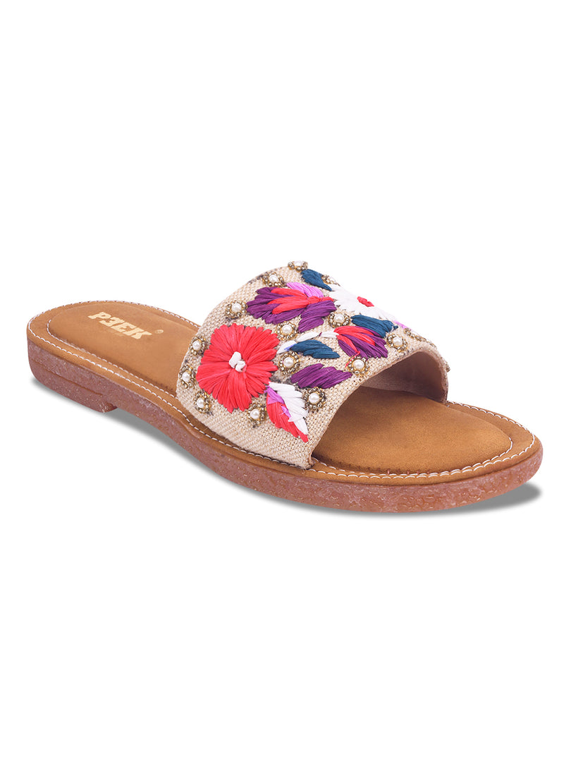 Flower 2 Handcrafted Floral Embroidered Flats