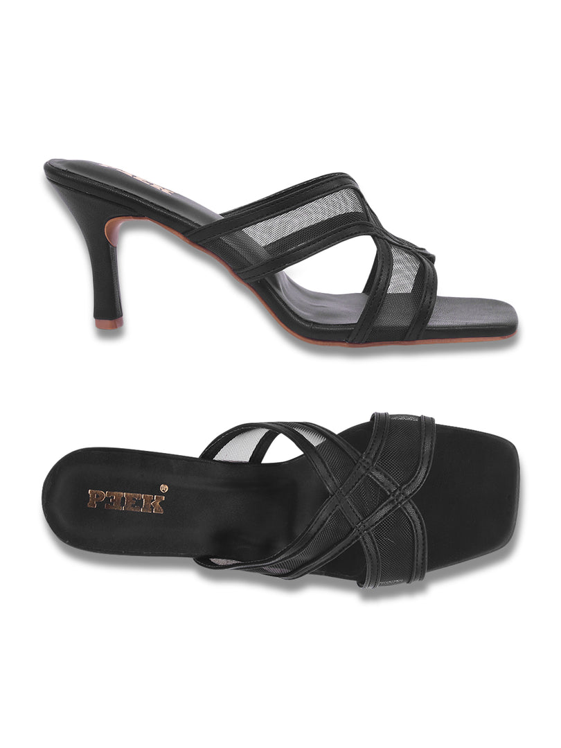 Heels-4 Criss-Cross Transparent Strap Heels
