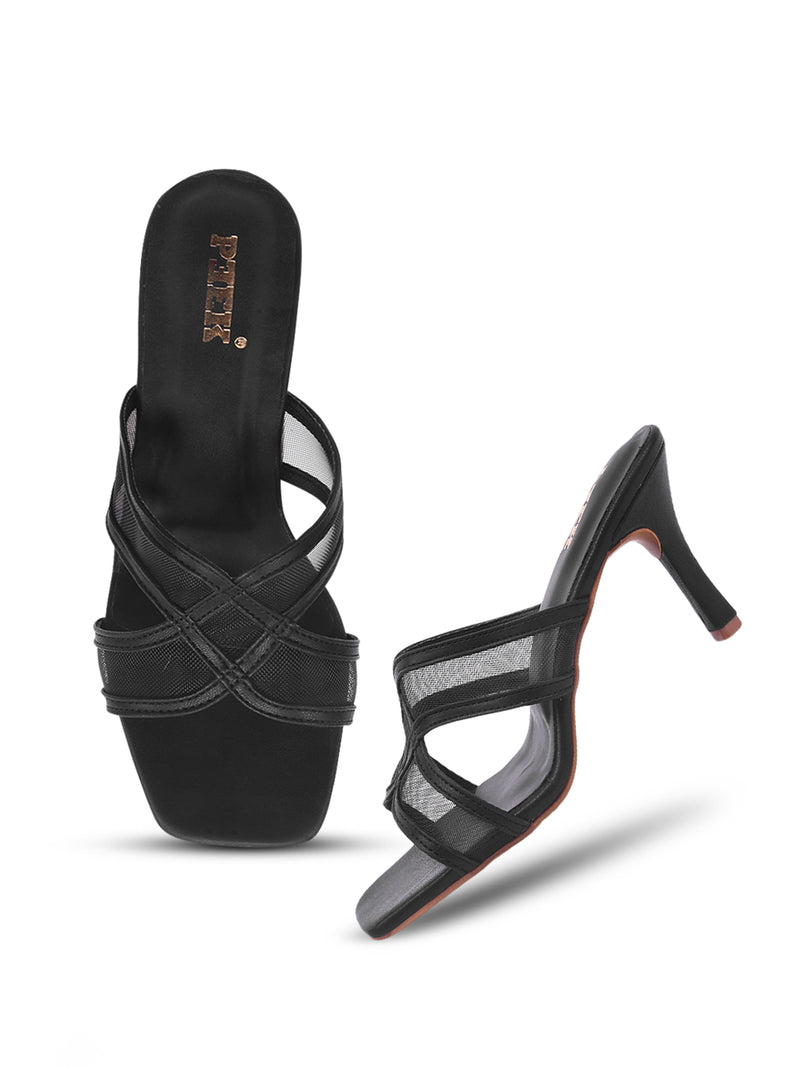 Heels-4 Criss-Cross Transparent Strap Heels