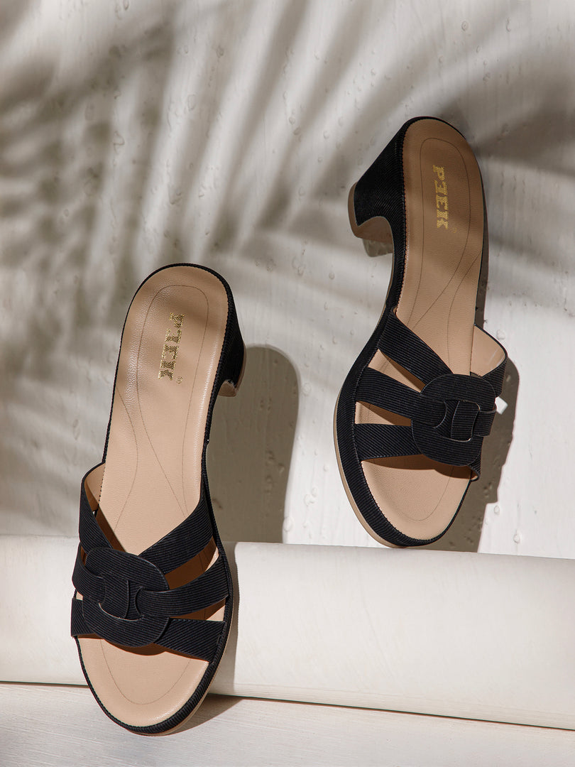 PEEK HEELS-10 Women Faux Leather Platform Heel