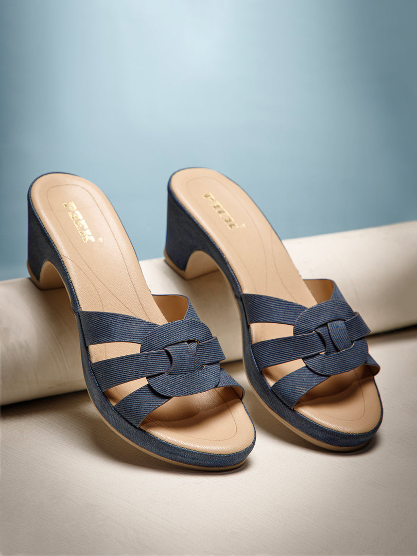 PEEK HEELS-10 Women Faux Leather Platform Heel