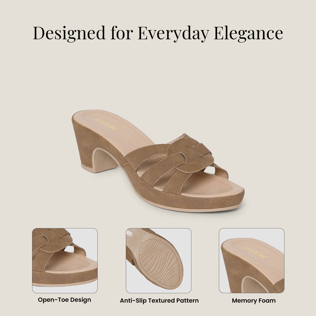 PEEK HEELS-10 Women Faux Leather Platform Heel