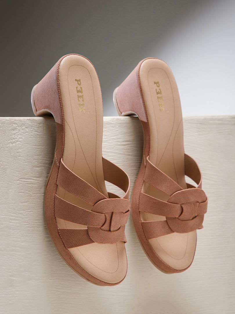 PEEK HEELS-10 Women Faux Leather Platform Heel