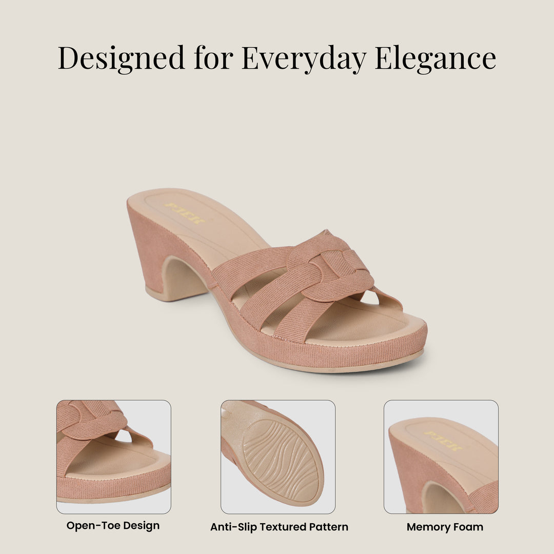 PEEK HEELS-10 Women Faux Leather Platform Heel