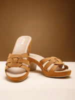 Load image into Gallery viewer, PEEK HEELS-10 Women Faux Leather Platform Heel