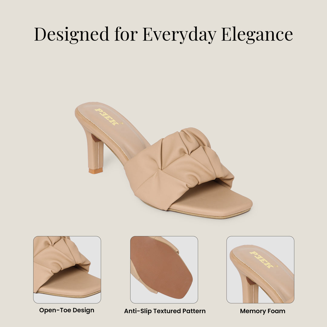 PEEK HEELS-8 Women Faux Leather Pointed Heel