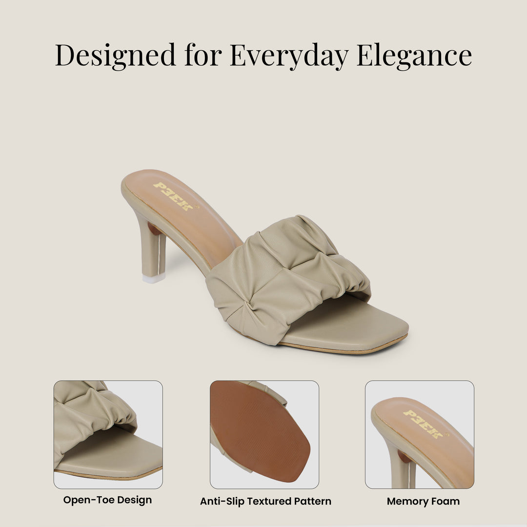 PEEK HEELS-8 Women Faux Leather Pointed Heel
