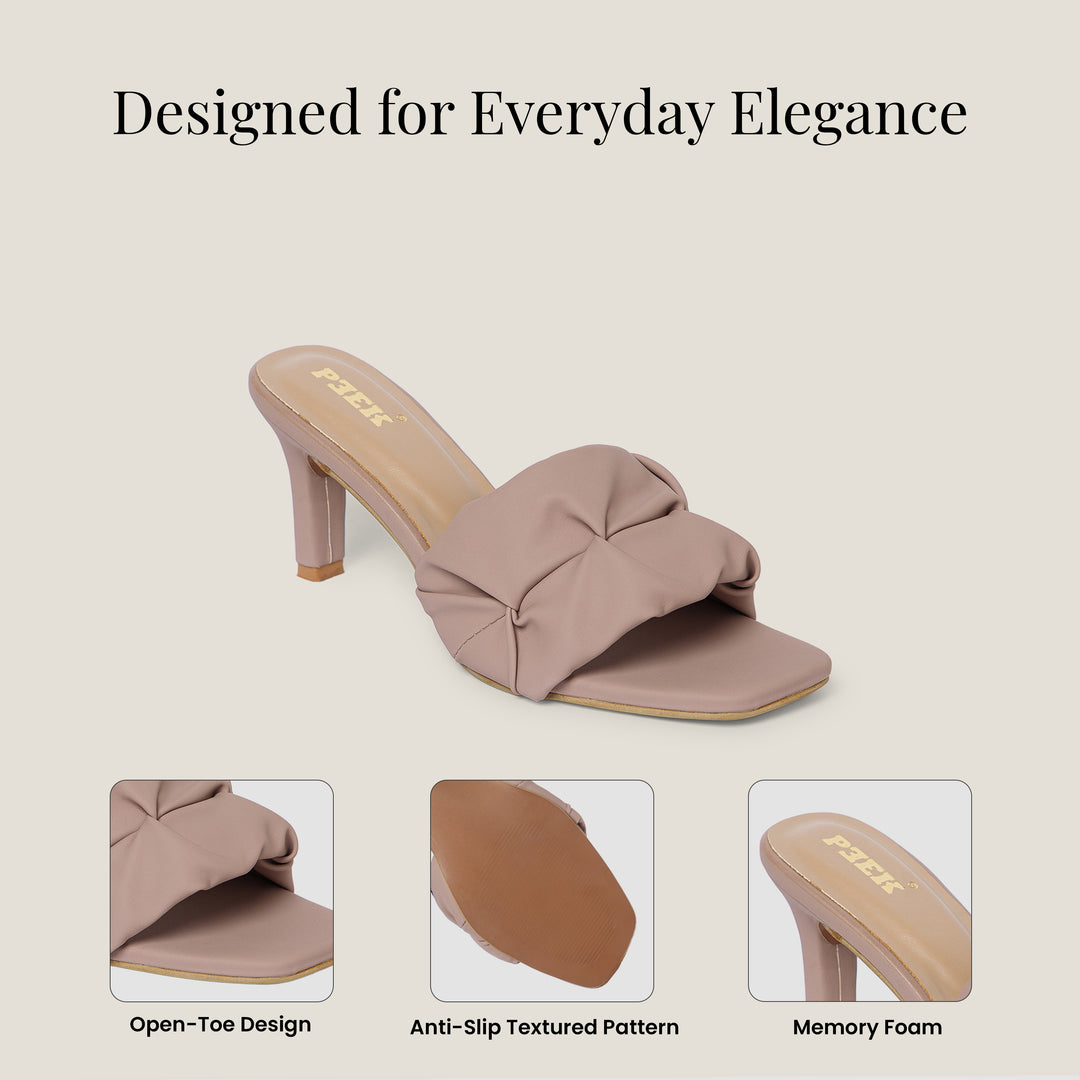 PEEK HEELS-8 Women Faux Leather Pointed Heel