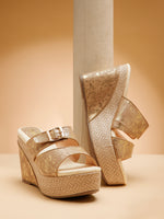 Load image into Gallery viewer, PEEK WEDGES-1 Women Faux Leather Wedges