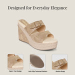 Load image into Gallery viewer, PEEK WEDGES-1 Women Faux Leather Wedges