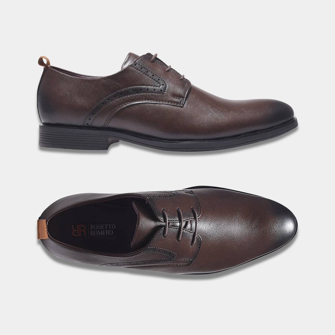 ROSETTO ROMERO ALEX Men Faux Leather Black Formal Lace-Ups Shoes