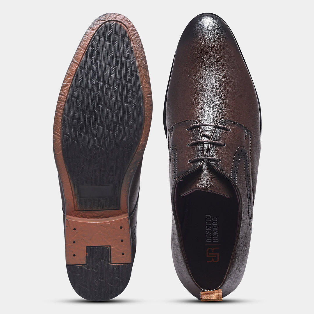 ROSETTO ROMERO ALEX Men Faux Leather Black Formal Lace-Ups Shoes