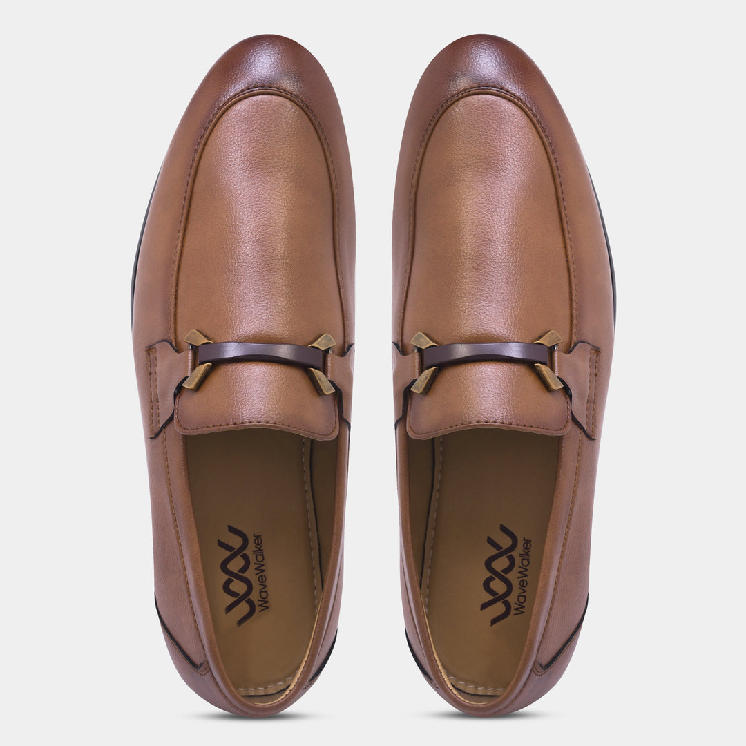 WAVEWALKER AMAZE Men Faux Leather Black Slip-On Loafers