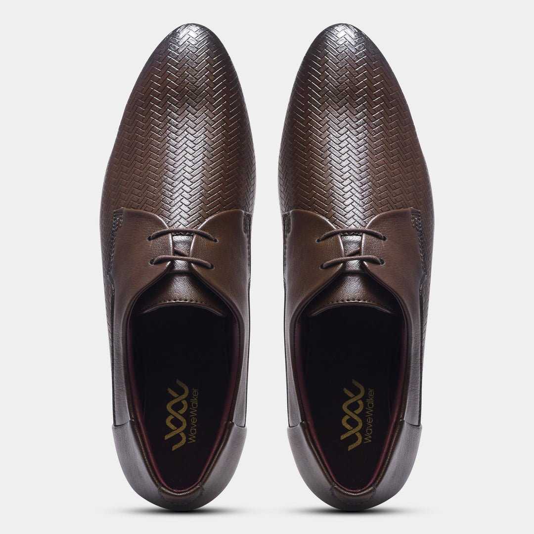 WAVEWALKER CREW Men Faux Leather Black Formal Lace-Ups Shoes