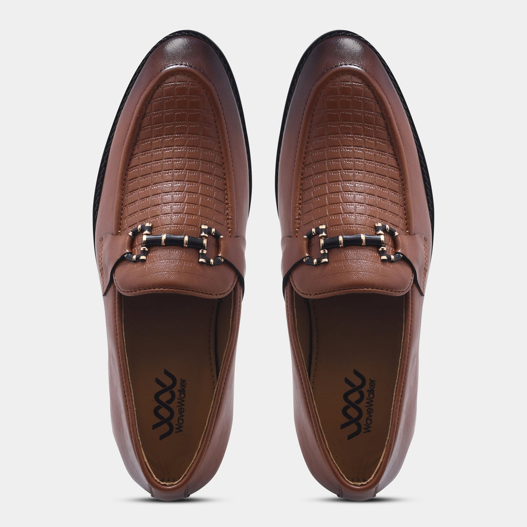 WAVEWALKER CROSS Men Faux Leather Black Slip-On Loafers