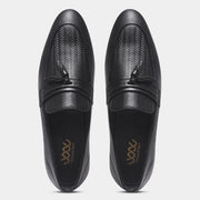WAVEWALKER EASY Men Faux Leather Black Slip-On Loafers