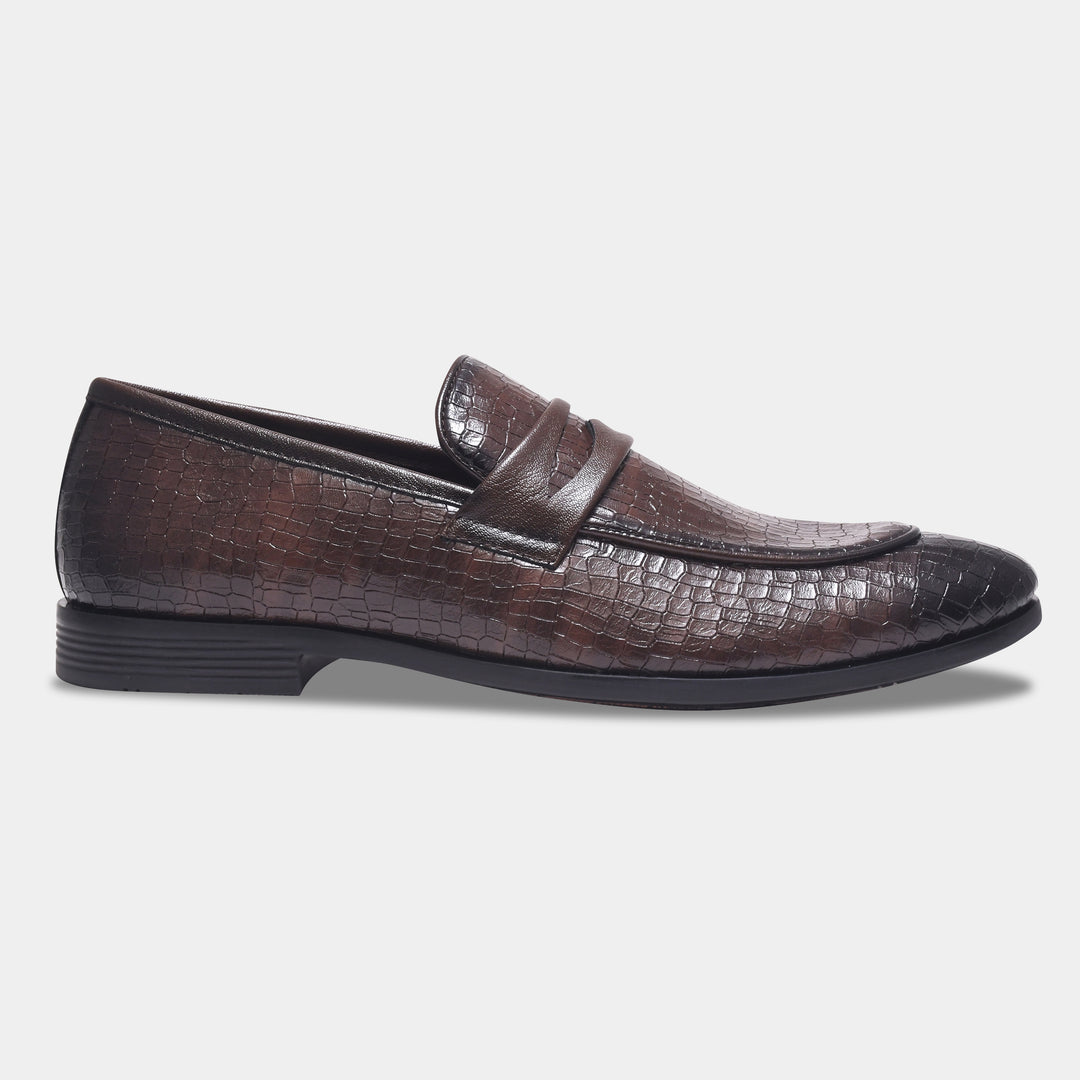 WAVEWALKER FLOW Men Faux Leather Black Slip-On Loafers
