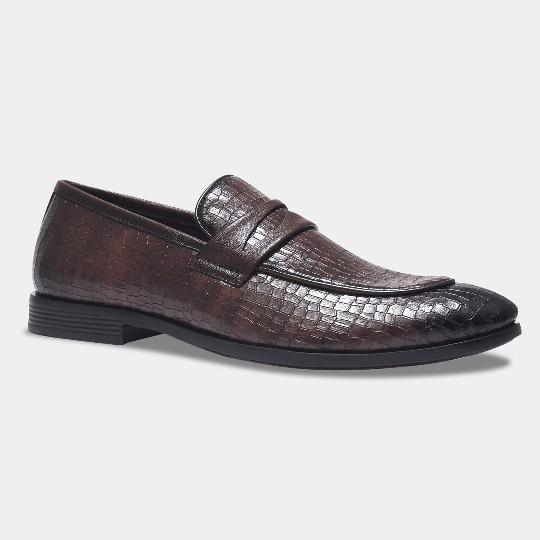 WAVEWALKER FLOW Men Faux Leather Black Slip-On Loafers