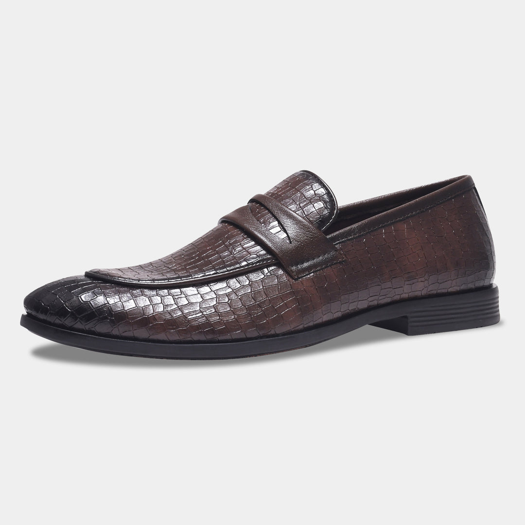 WAVEWALKER FLOW Men Faux Leather Black Slip-On Loafers