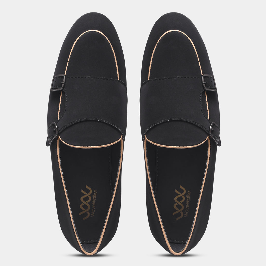 WAVEWALKER MARS Men Black Classic Suede Loafers